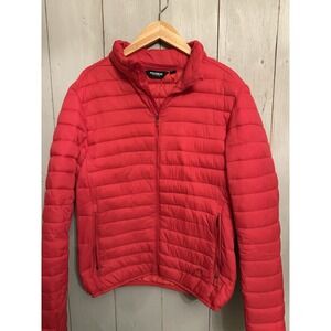 Pull&Bear Lightweight Soft Puffer Jacket Men's M Red Packable Recycled